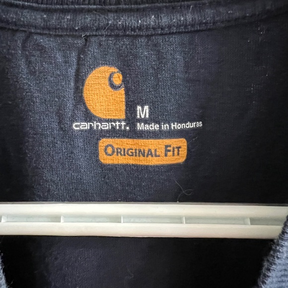 Carhartt Dark Blue Tee with Logo Pocket - Picture 3 of 7
